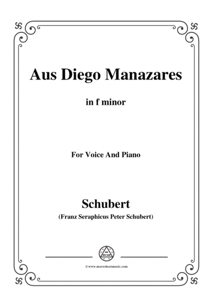 Schubert-Aus Diego Manazares,D.458,in f minor,for Voice&Piano image number null