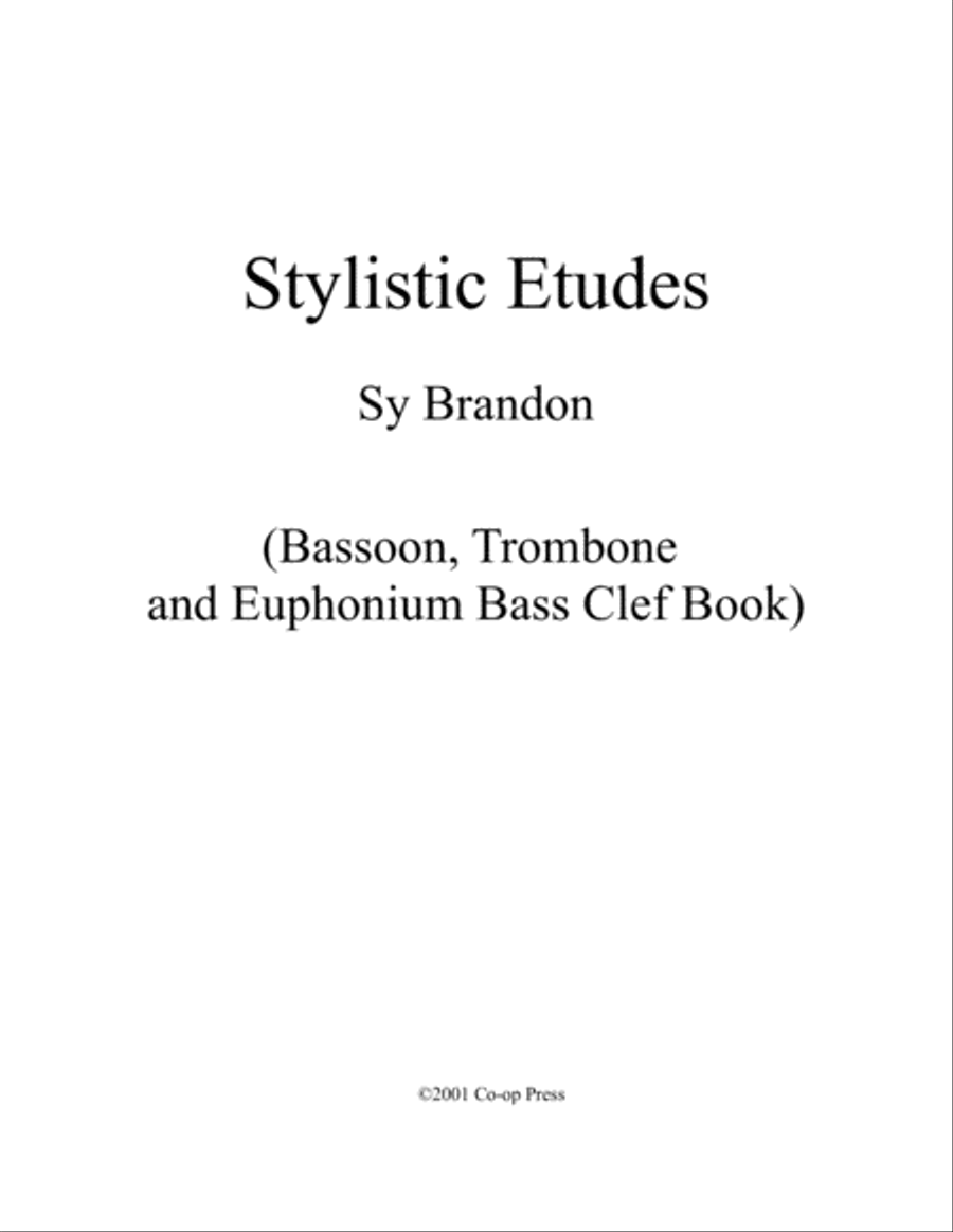 Stylistic Etudes for Bassoon, Trombone, or Euphonium Bassoon scores gallery preview page 1