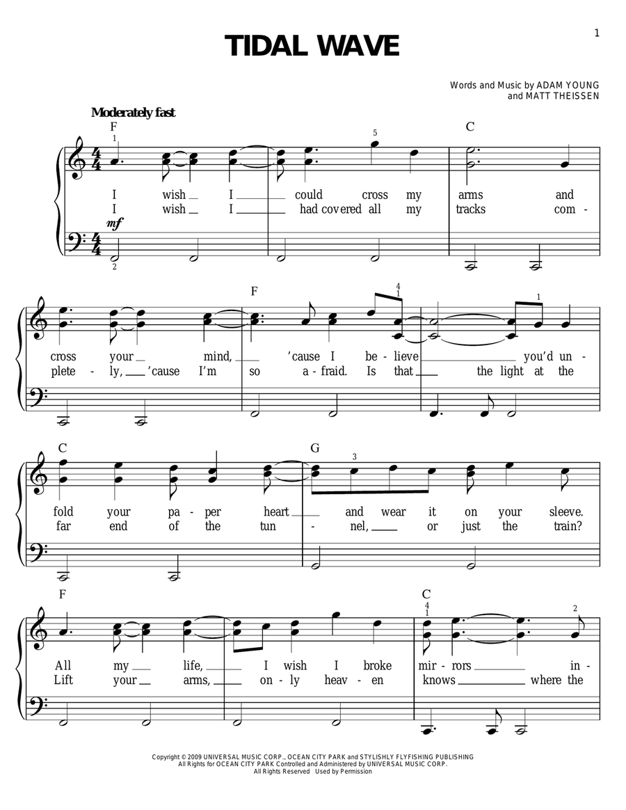 Tidal Wave Tidal Wave Voice scores gallery preview page 1