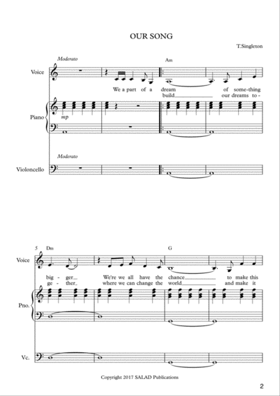 Our Song Our Song Piano, Vocal, Guitar scores gallery preview page 3