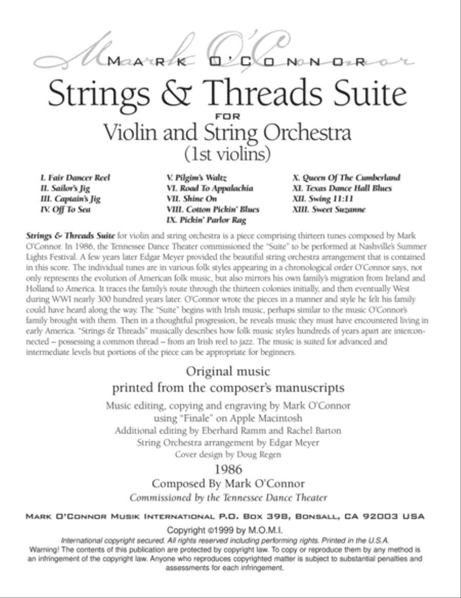 Strings & Threads Suite (string parts - for violin and string orchestra) String Orchestra scores gallery preview page 3
