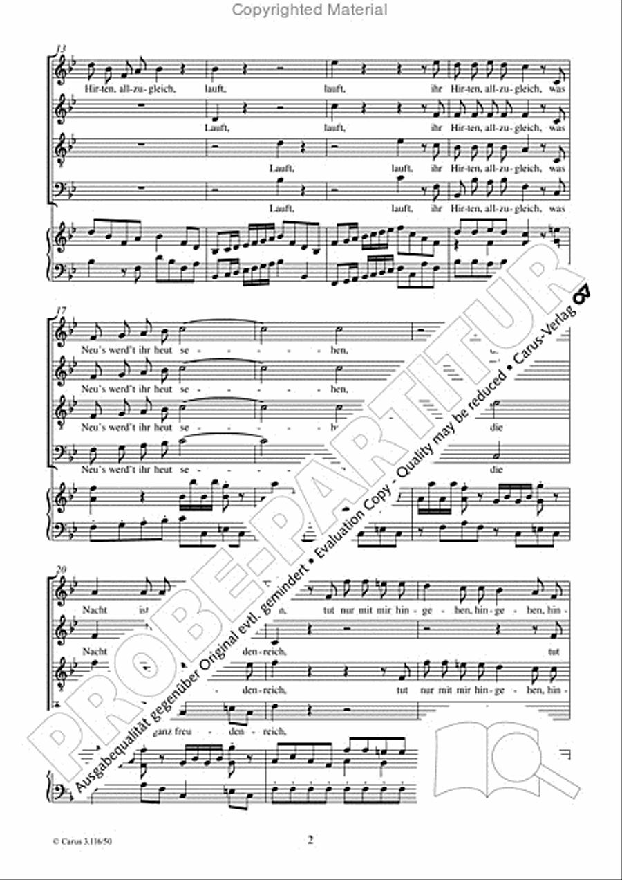Lauft, ihr Hirten, allzugleich 4-Part scores gallery preview page 3