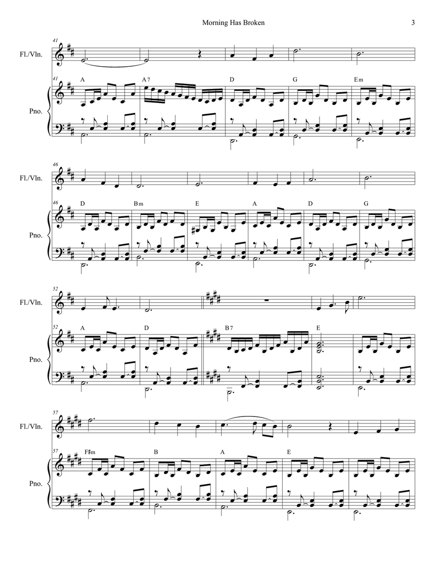 Morning Has Broken Morning Has Broken Flute scores gallery preview page 3
