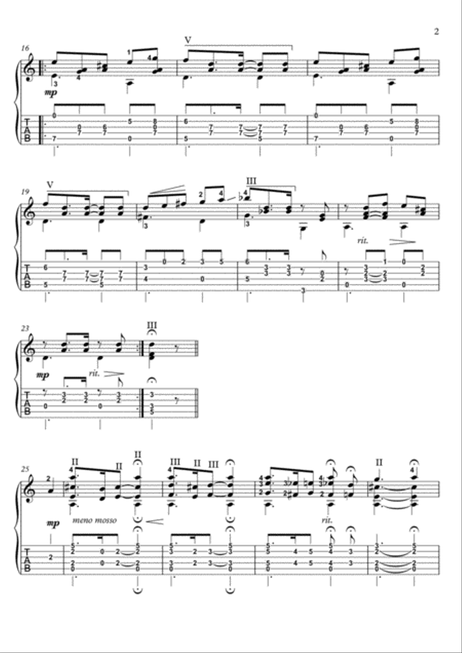 La del Panuelo guitar solo Acoustic Guitar scores gallery preview page 2