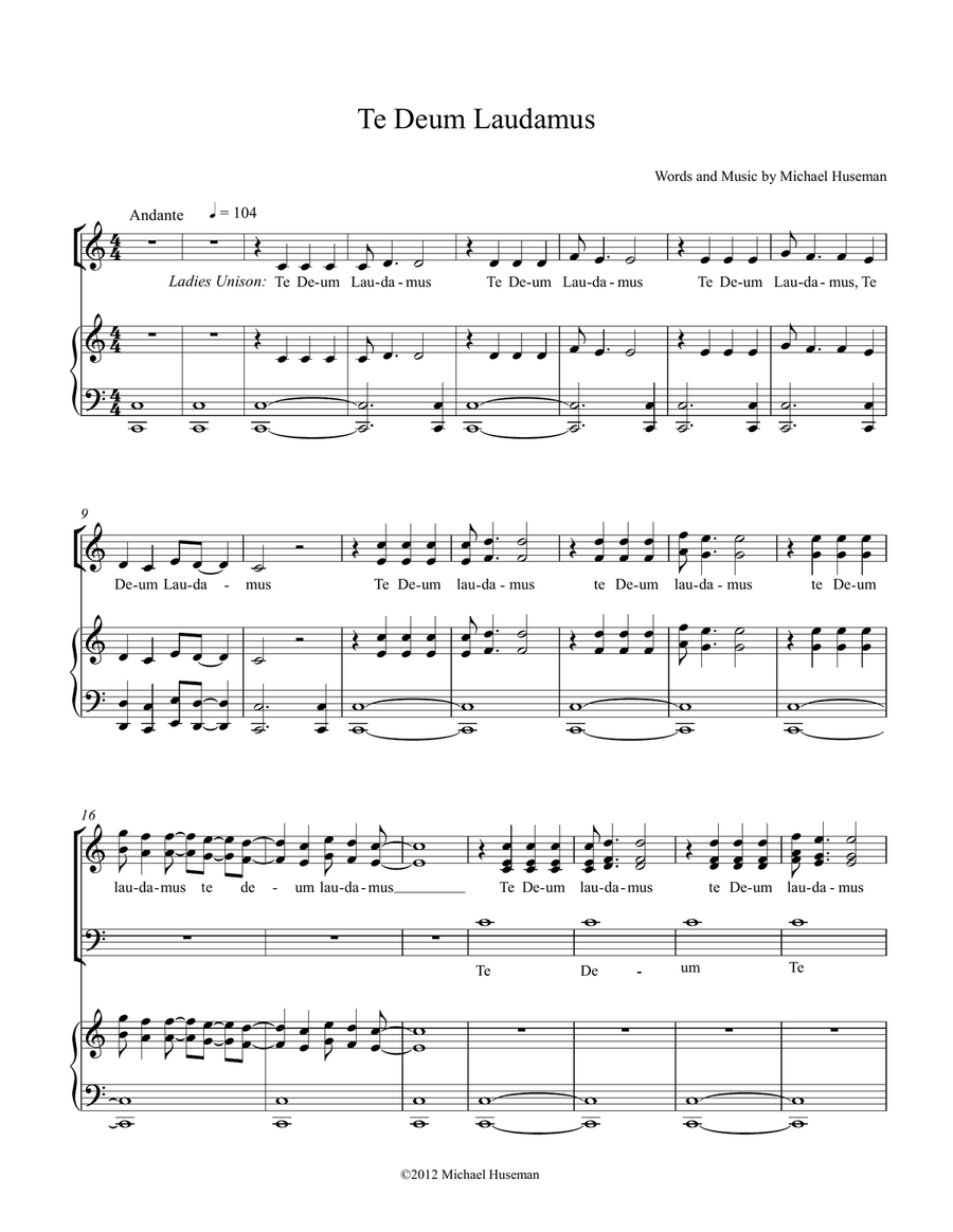 Te Deum Laudamus 4-Part scores gallery preview page 1