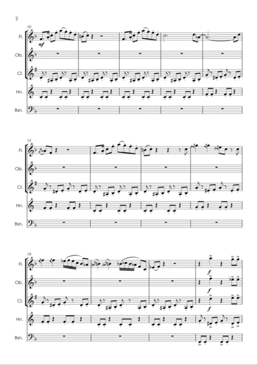 Baby Elephant Walk from the Paramount Picture HATARI! Woodwind Quintet scores gallery preview page 4