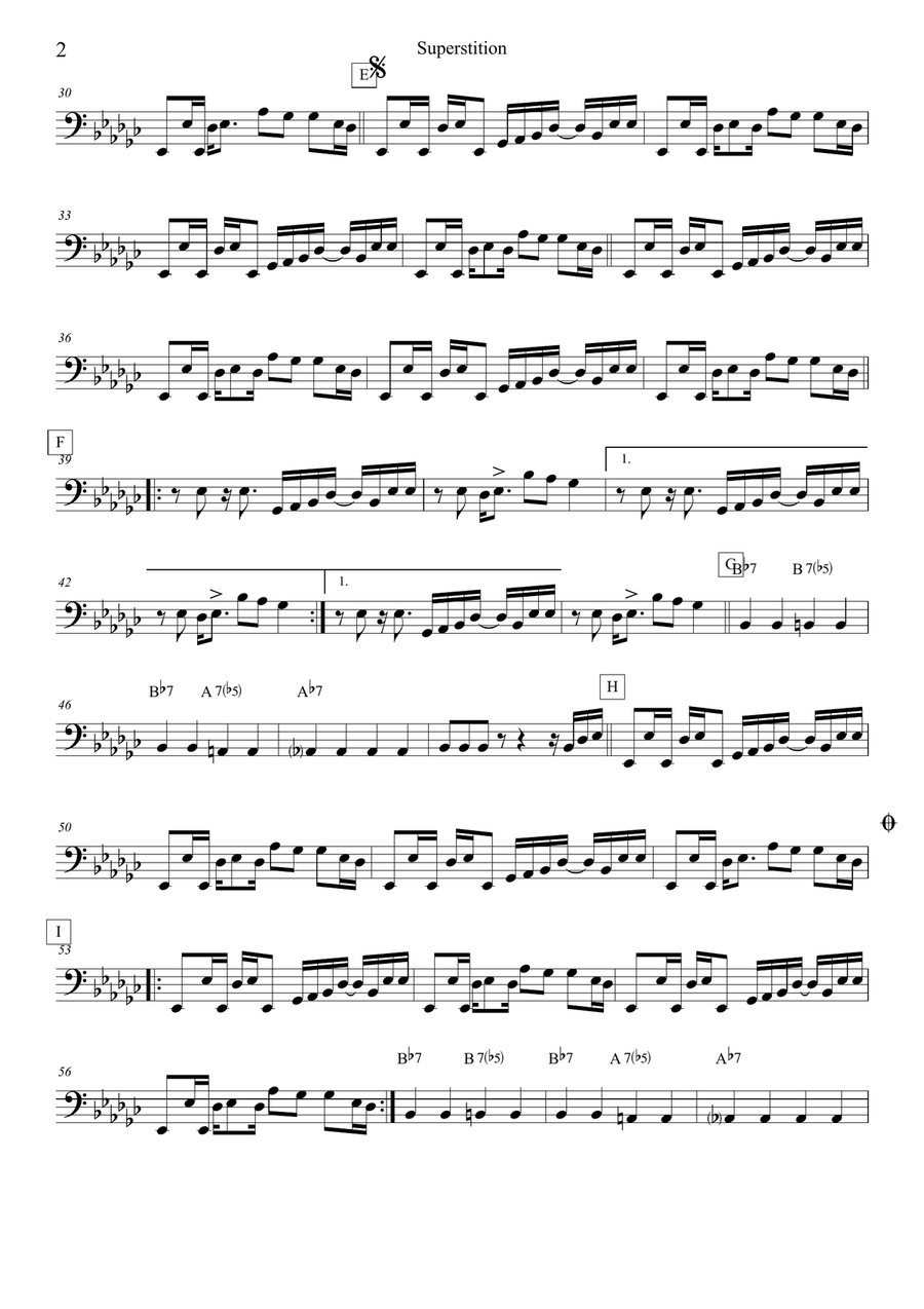 Superstition Bass Guitar scores gallery preview page 2