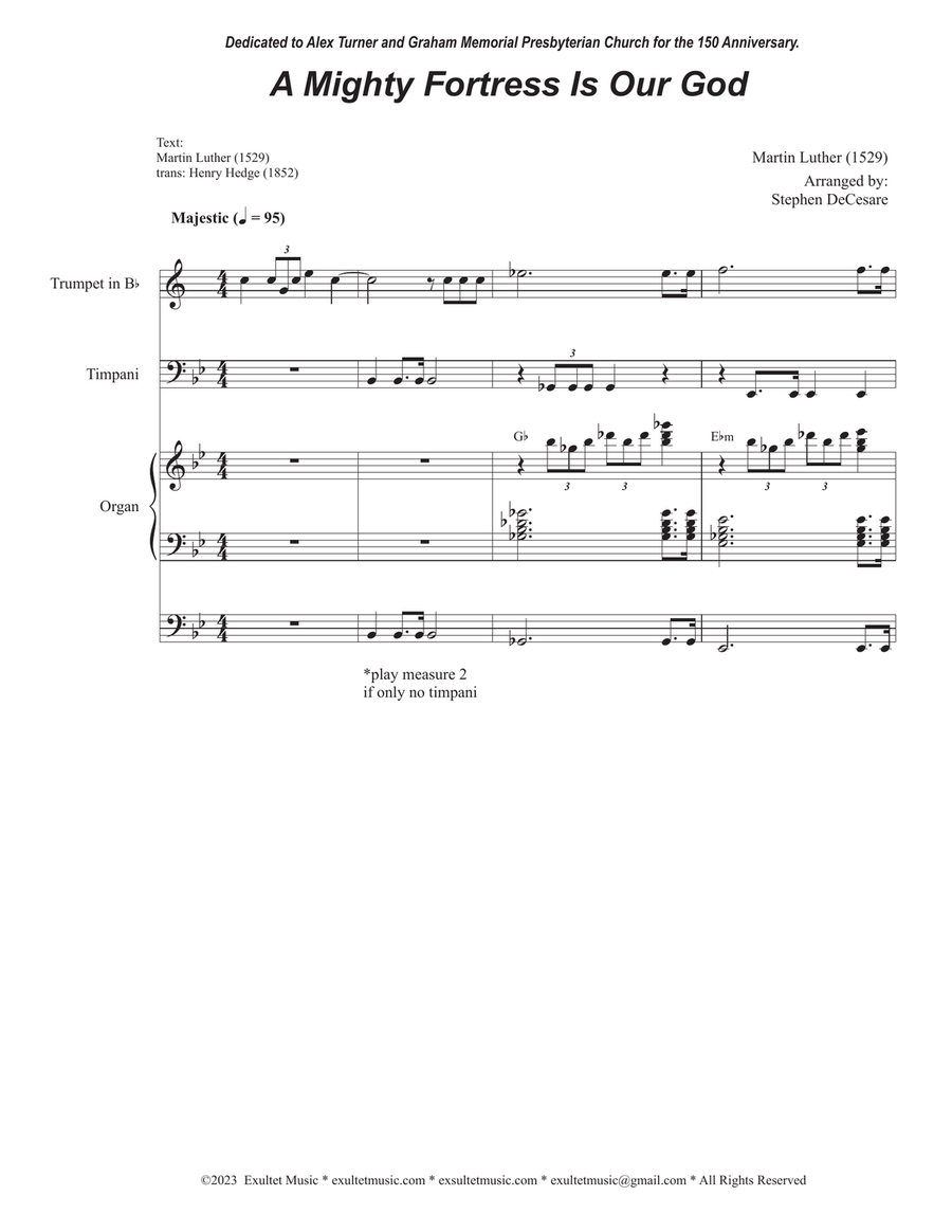 A Mighty Fortress Is Our God (Vocal Trio - (SAB) 3-Part scores gallery preview page 1