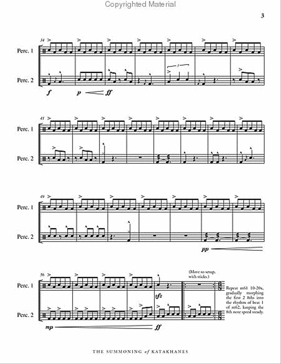 Summoning of Katakhanes, The (2 scores) Percussion Ensemble scores gallery preview page 4