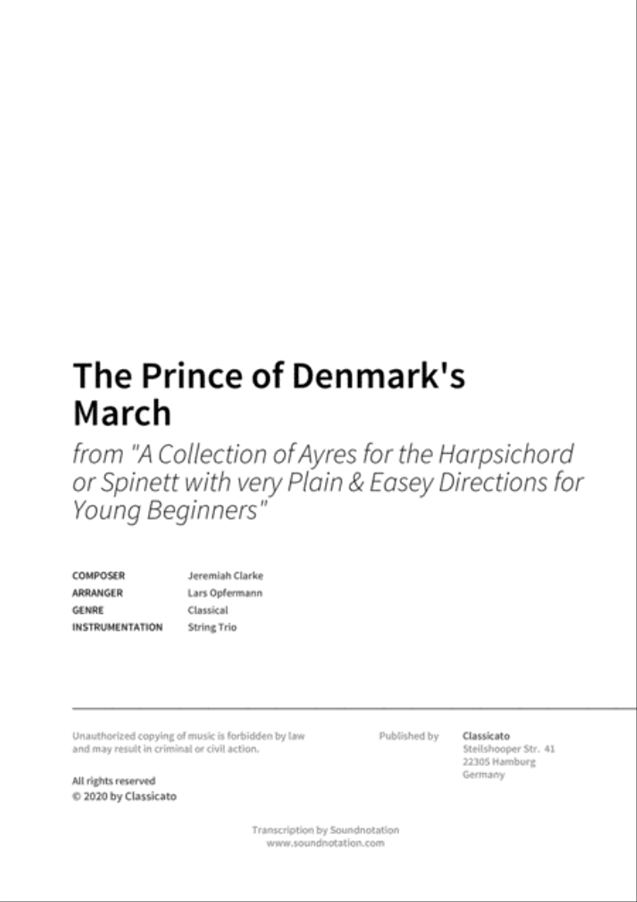 The Prince of Denmark's March String Trio scores gallery preview page 2