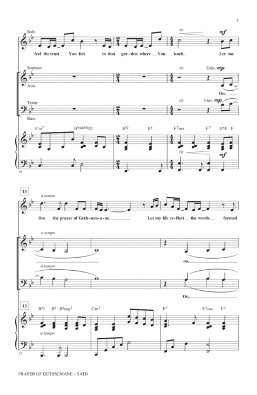 Prayer Of Gethsemane 4-Part scores gallery preview page 2
