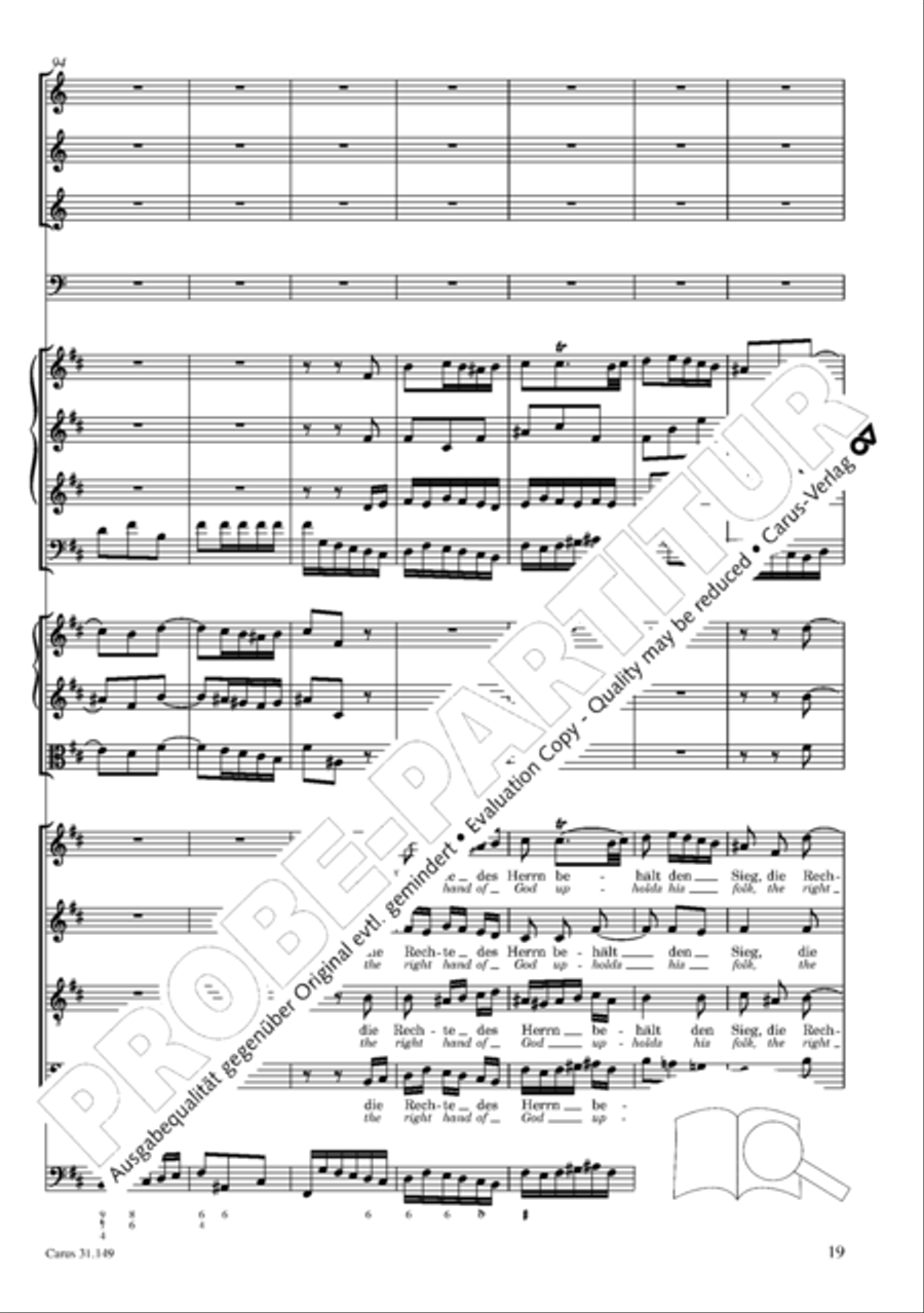 The voice of rejoicing and hope (Man singet mit Freuden vom Sieg) 4-Part scores gallery preview page 20