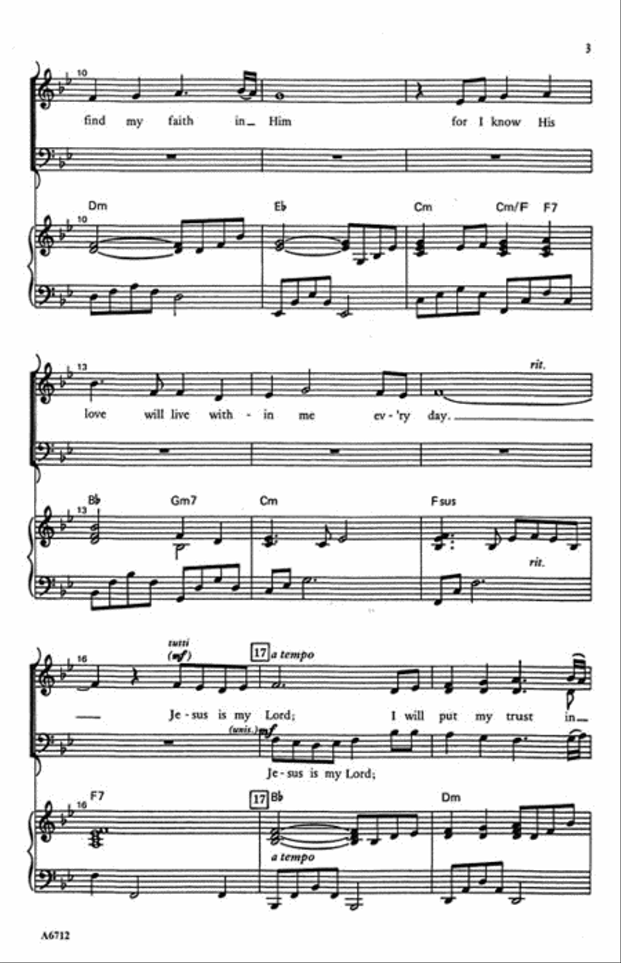 Jesus Is My Lord! 4-Part scores gallery preview page 3