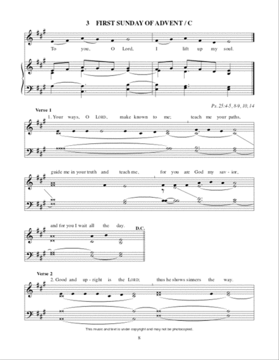 Lectionary Psalms for Advent and Christmas Unison Choir scores gallery preview page 9