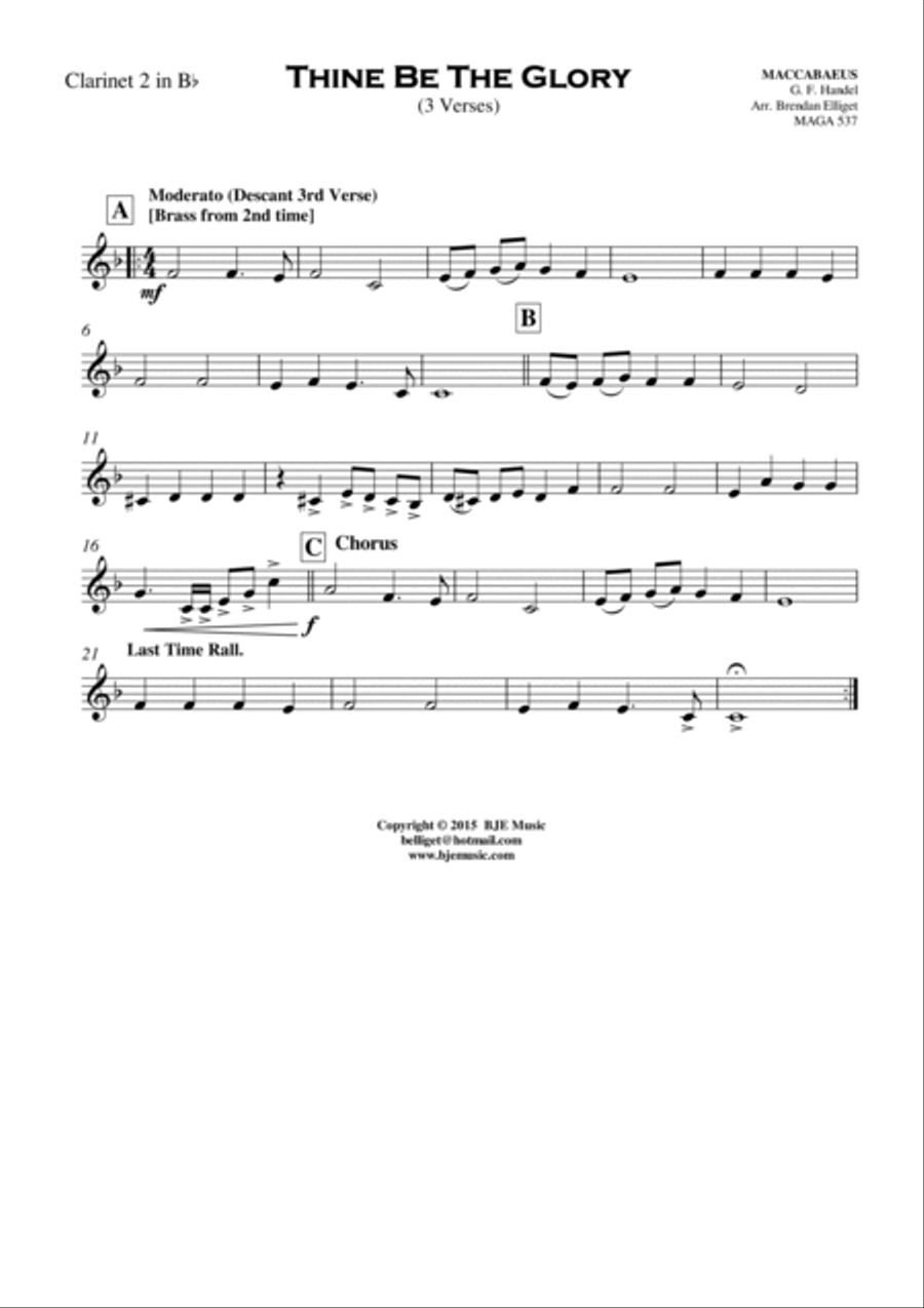 Thine Be The Glory (MACCABEUS) - Full Orchestra/ Concert Band with Optional Piano Concert Band scores gallery preview page 6