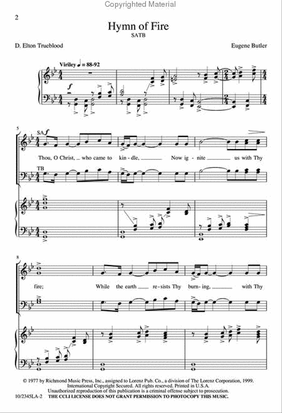 Hymn of Fire 4-Part scores gallery preview page 2