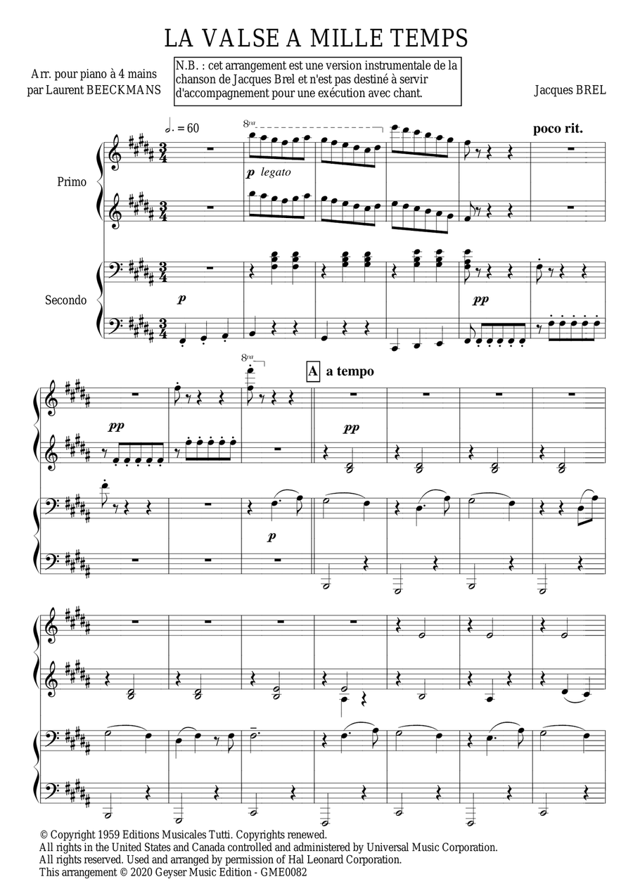 La Valse A Mille Temps 1 Piano, 4-Hands scores gallery preview page 3
