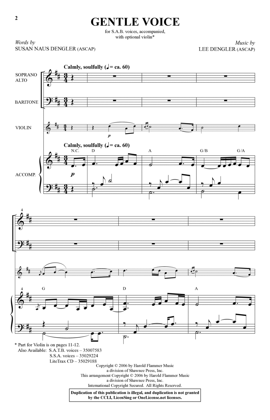 Gentle Voice 3-Part scores gallery preview page 1
