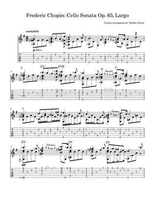 Cello Sonata Op. 65, Largo (arr. for guitar)