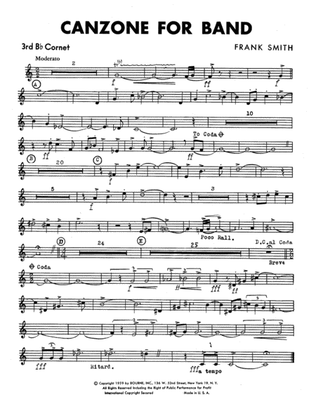 Canzone For Band - 3rd Bb Cornet