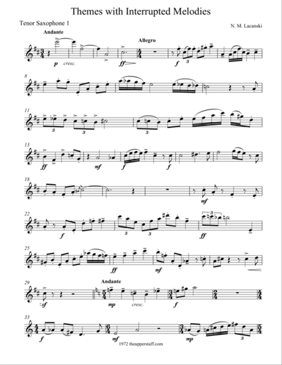 Themes with Interrupted Melodies Woodwind Trio scores gallery preview page 3