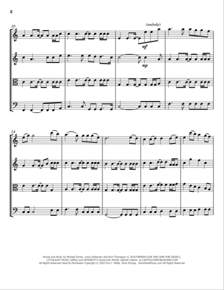 Yet Not I But Through Christ In Me String Quartet scores gallery preview page 2