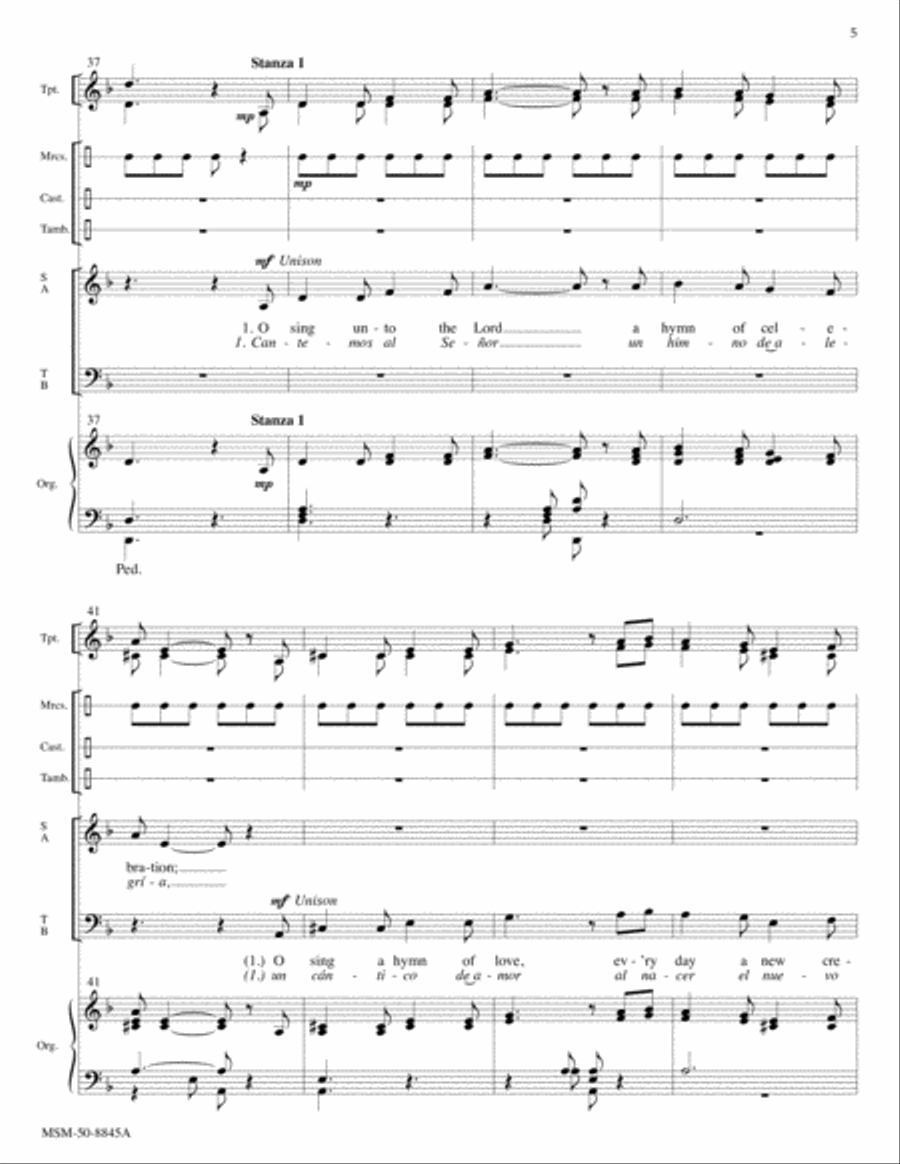 O Sing unto the Lord (Full Score) Choir scores gallery preview page 5