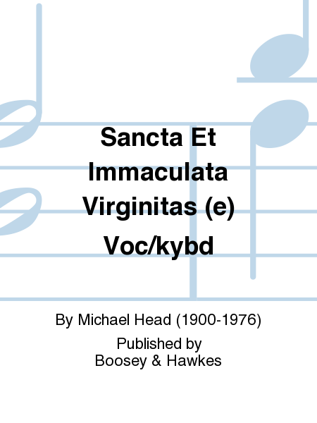 Sancta Et Immaculata Virginitas (e) Voc/kybd