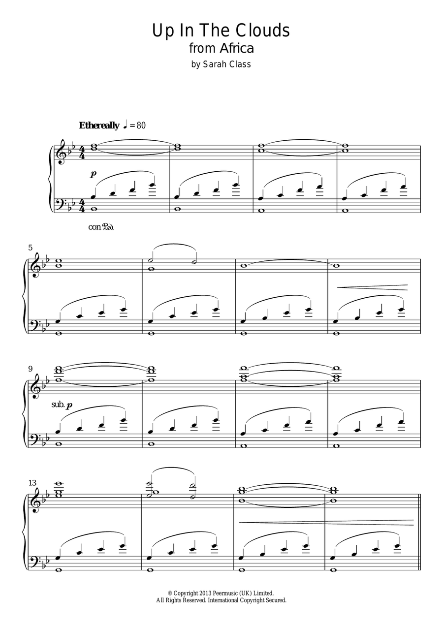 Up In The Clouds Up In The Clouds Piano Solo scores gallery preview page 1