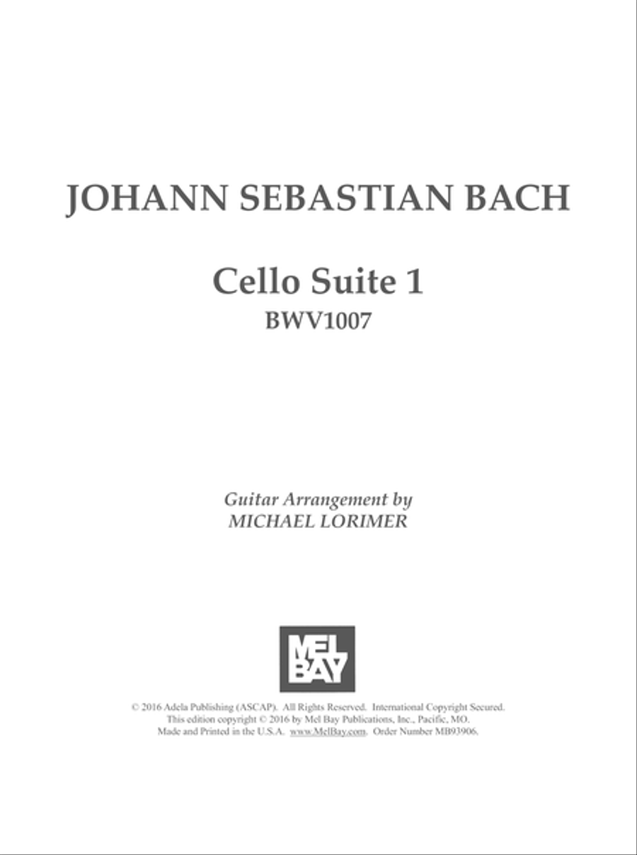 Johann Sebastian Bach - Cello Suite 1