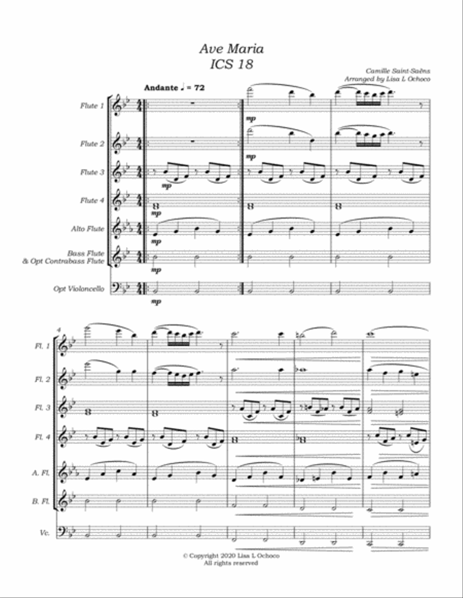 Ave Maria ICS 18 for Flute Choir Flute Choir scores gallery preview page 5