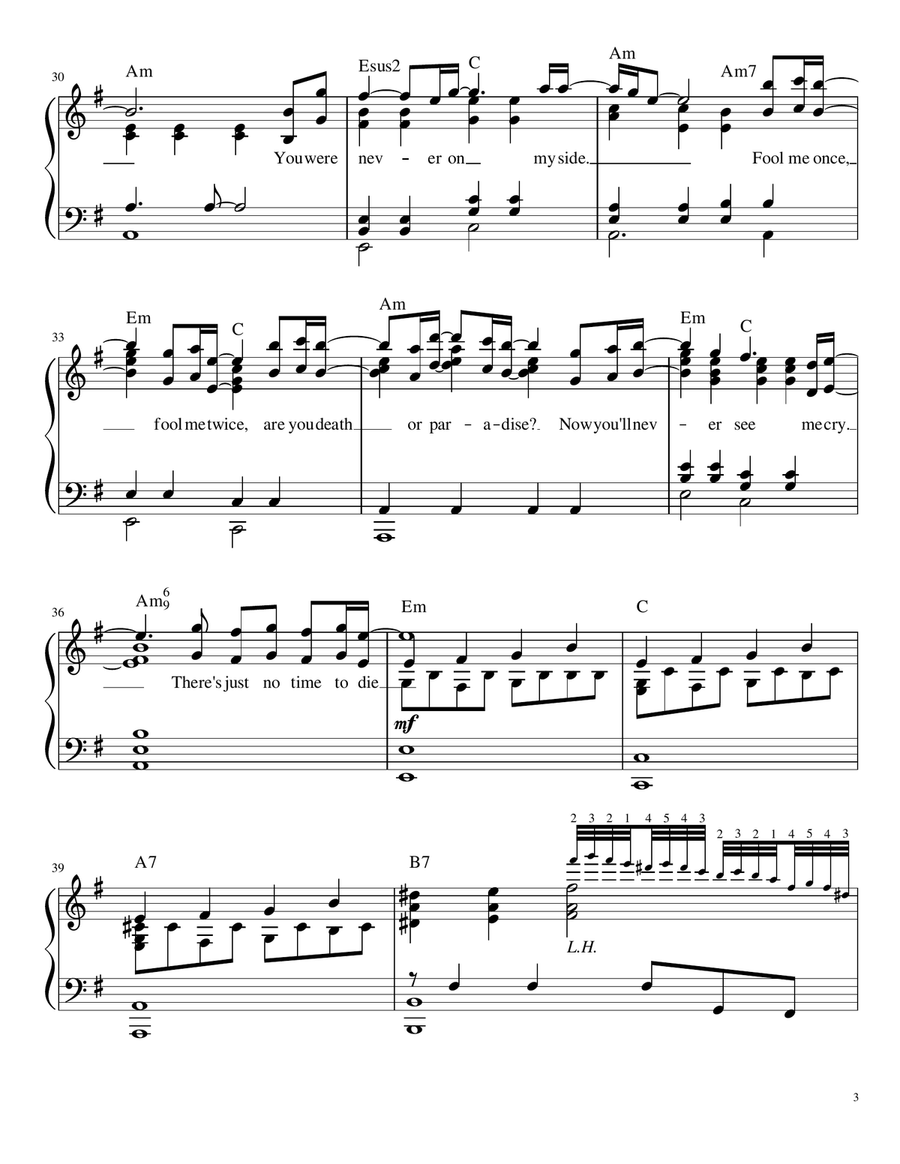 No Time To Die Piano Solo scores gallery preview page 3