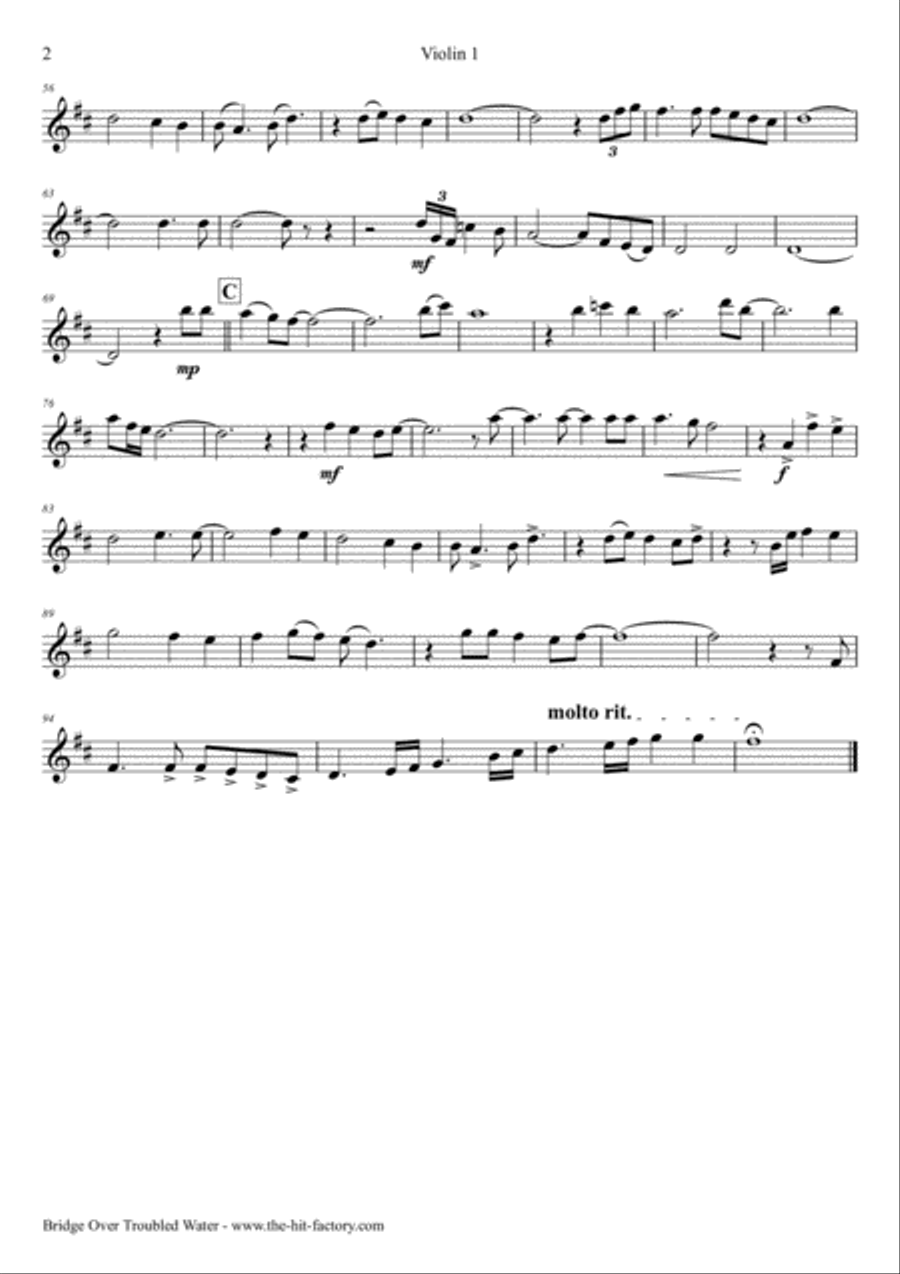 Bridge Over Troubled Water String Orchestra scores gallery preview page 6