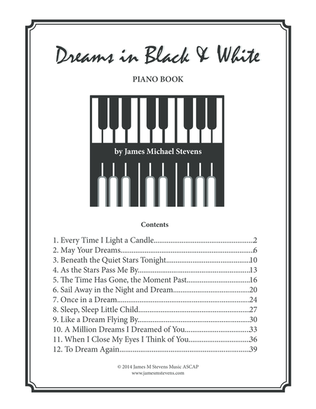 Book cover for Dreams in Black & White (Piano Book)