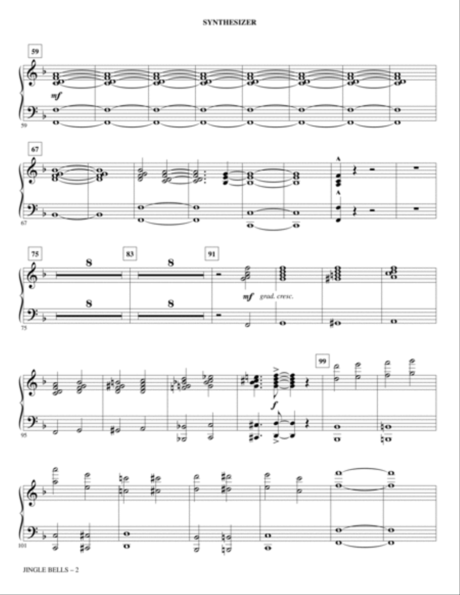 Jingle Bells - Synthesizer Choir scores gallery preview page 2