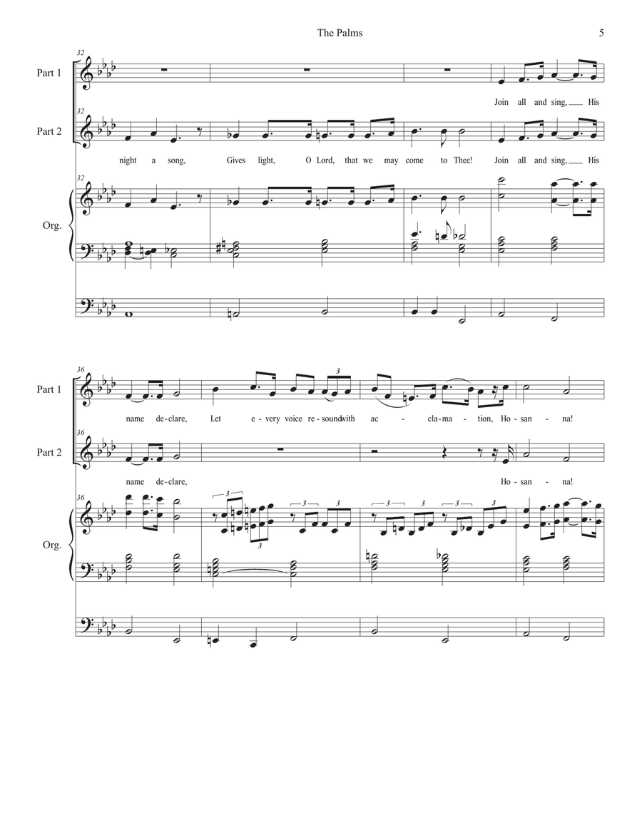 The Palms (2-part choir) (Easy Choir Version) 2-Part scores gallery preview page 5