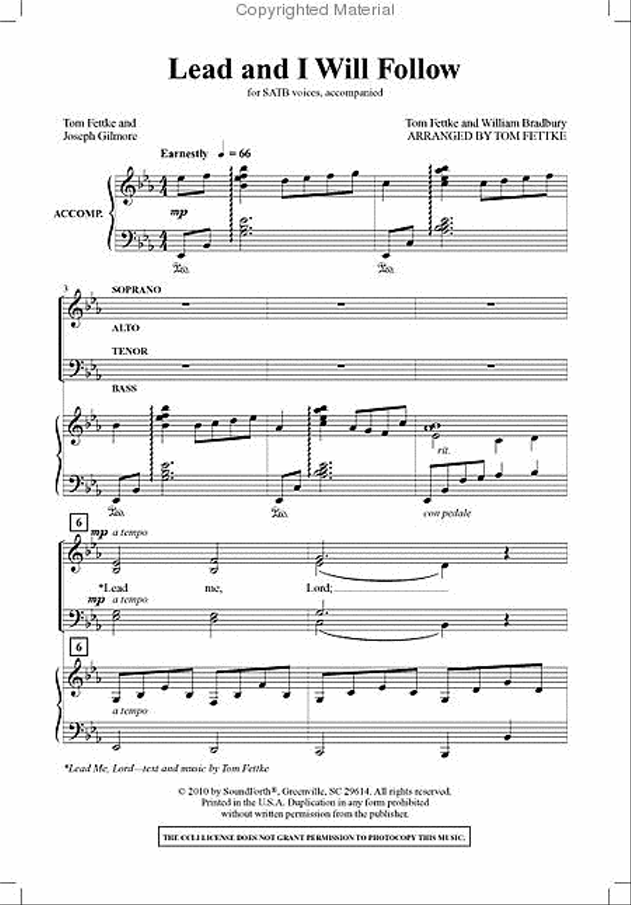 Lead and I Will Follow 4-Part scores gallery preview page 2