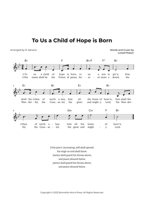 To Us a Child of Hope is Born (Key of B-Flat Major)