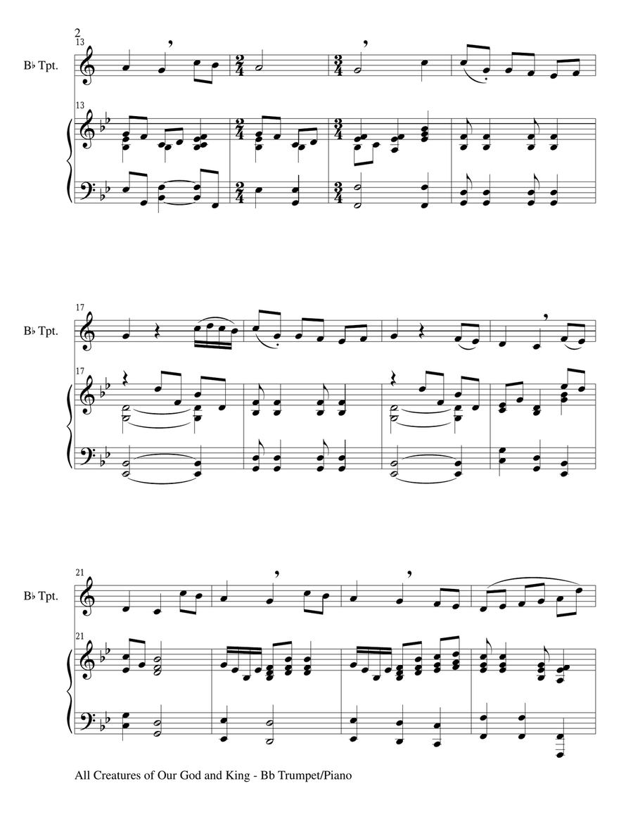 6 HYMNS of Adoration & Guidance Set 1 & 2 (Duets - Bb Trumpet and Piano with Parts) Trumpet Duet scores gallery preview page 5