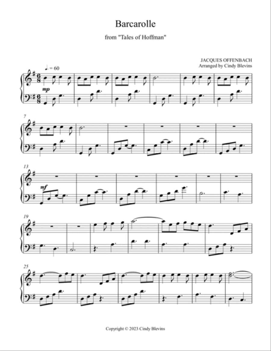 Barcarolle, Harp and Tin Whistle (D) Harp scores gallery preview page 5