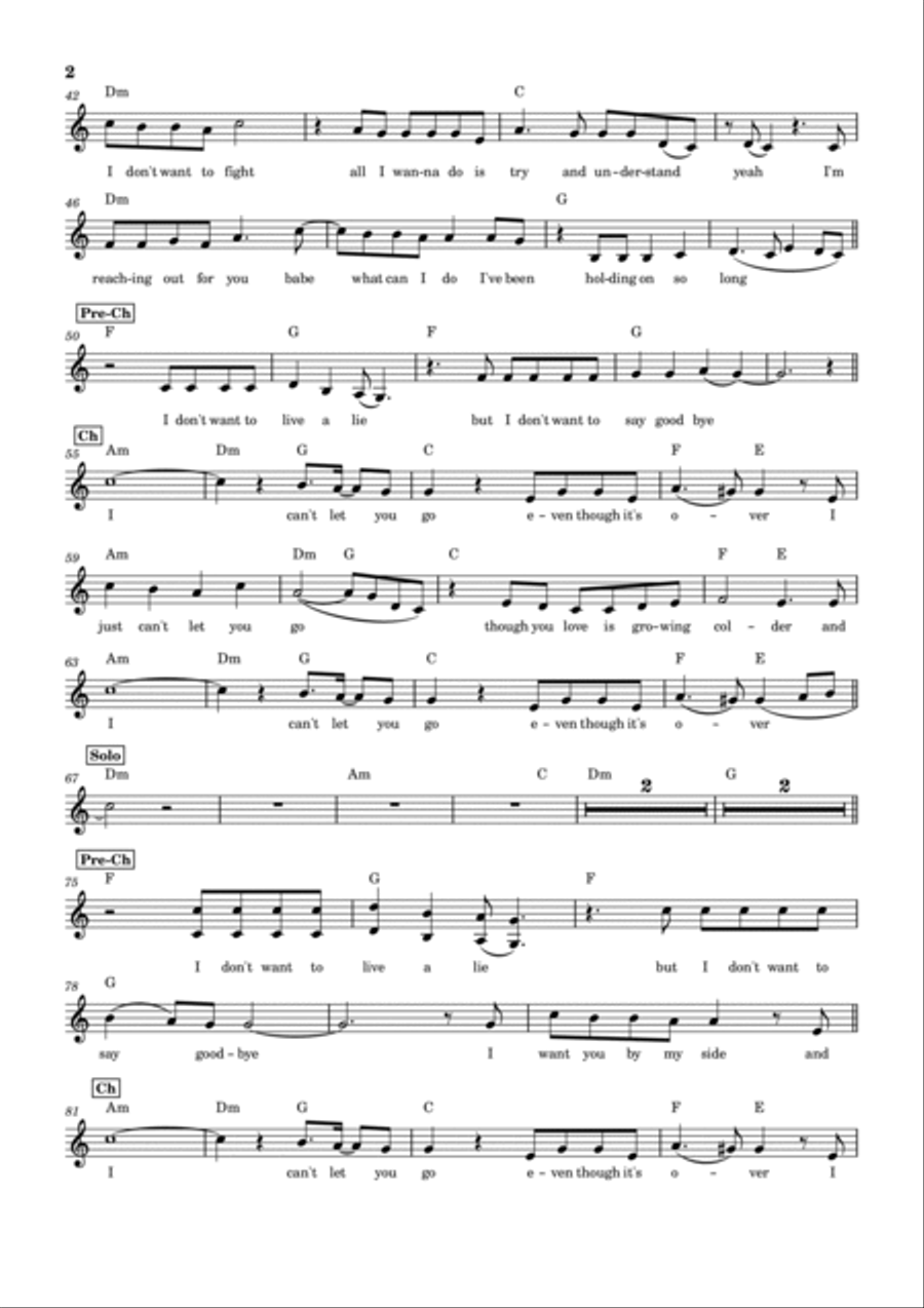 Can't Let You Go Voice scores gallery preview page 2
