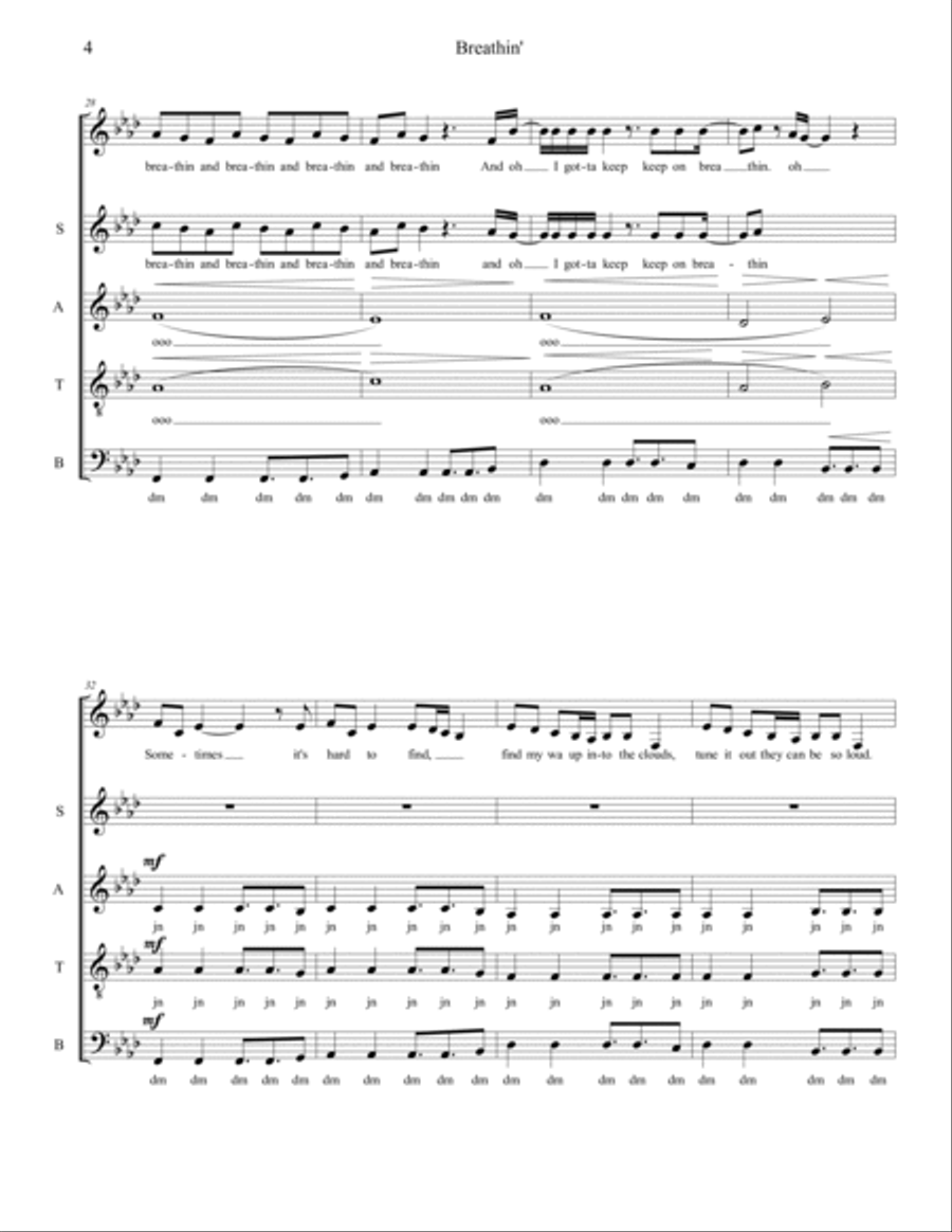 Breathin 4-Part scores gallery preview page 4