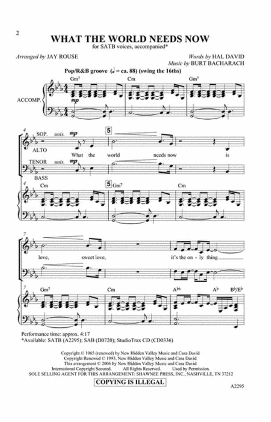 What the World Needs Now 4-Part scores gallery preview page 2