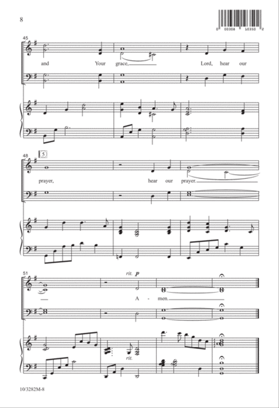 Hear Our Prayer 4-Part scores gallery preview page 8