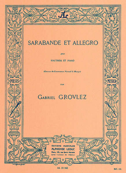 Sarabande et Allegro - Hautbois et Piano