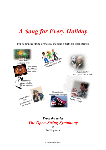 Open Strings Holidays: A Song for Every US Holiday for Beginning String Orchestra Parts image number null