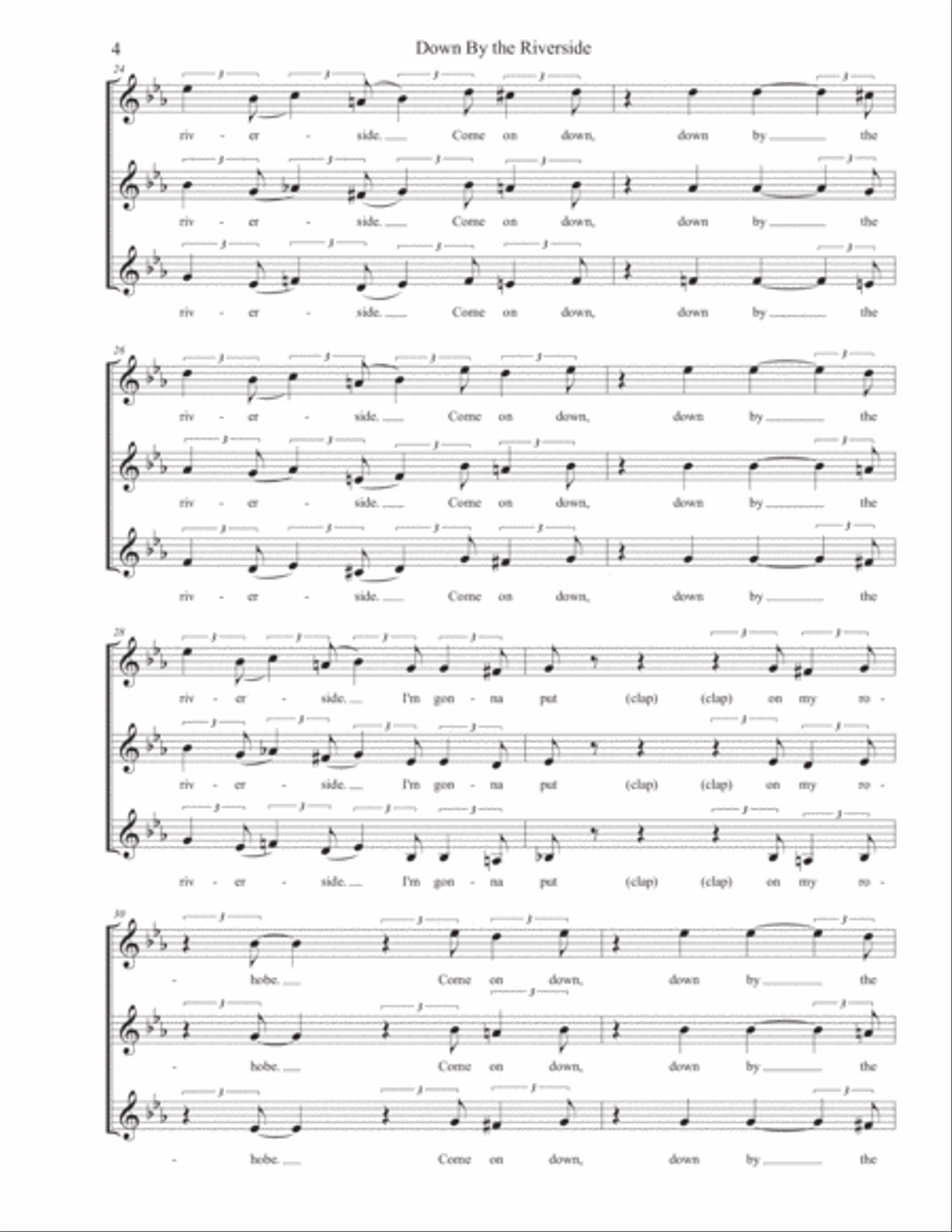 Down By the Riverside 3-Part scores gallery preview page 5