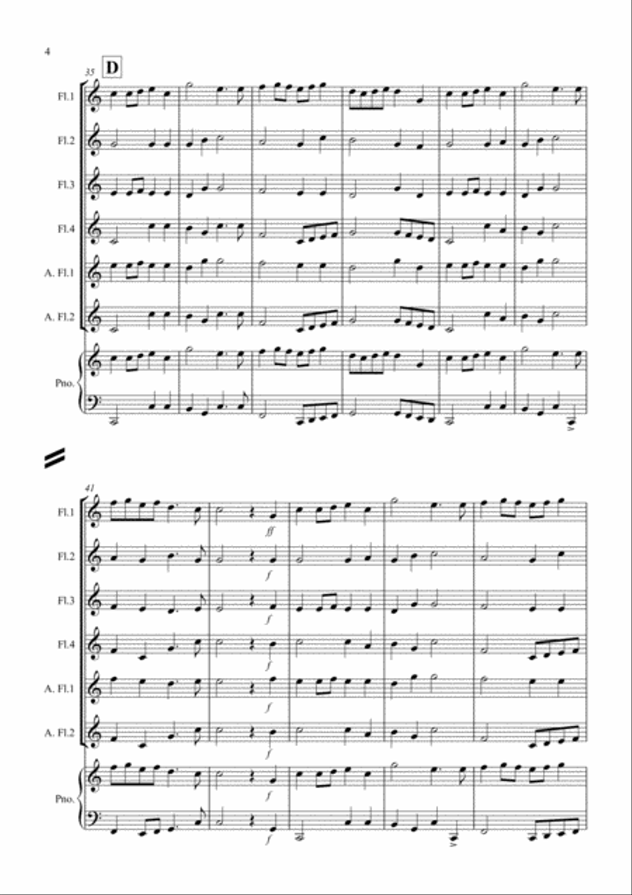Prelude from Te Deum for Flute Quartet Flute Quartet scores gallery preview page 4
