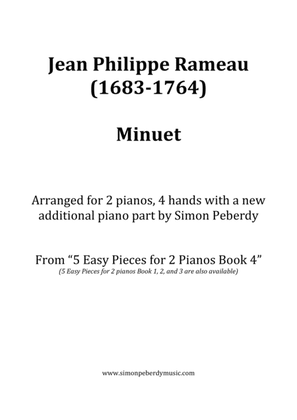 Book cover for Minuet (J P Rameau) arranged for 2 pianos, 4 hands by Simon Peberdy