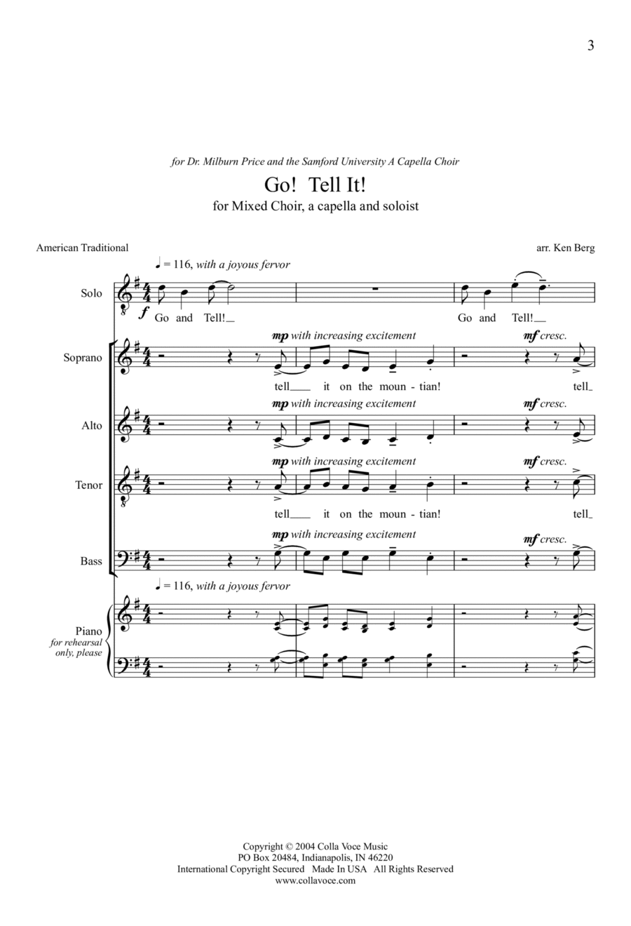 Go! Tell It! 4-Part scores gallery preview page 1